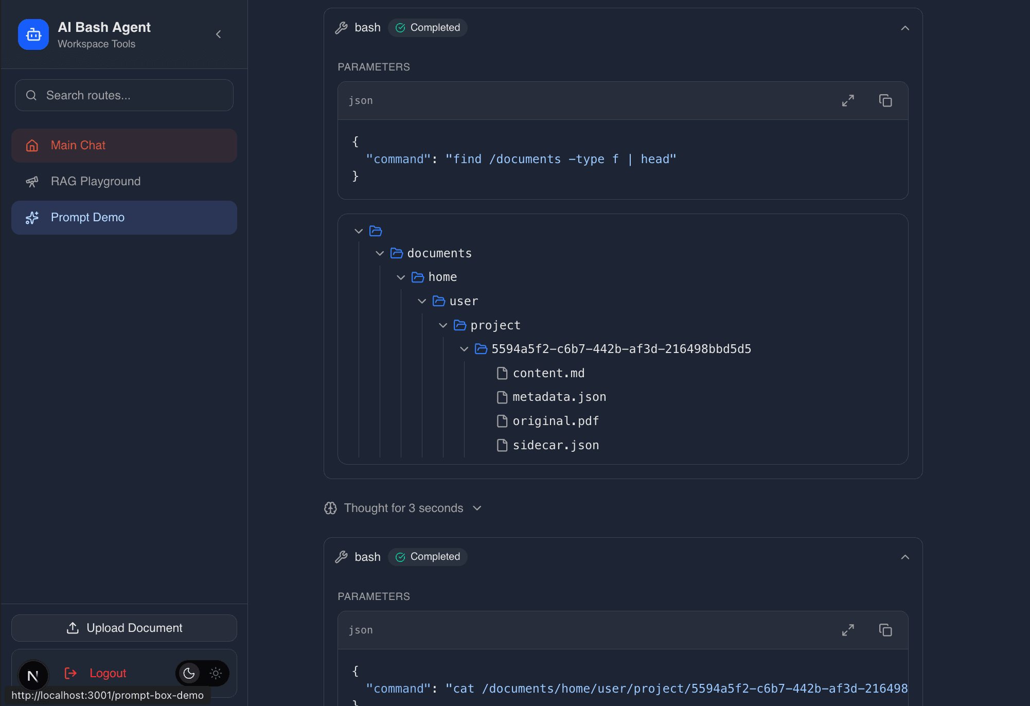 Screenshot preview of just-bash-vercel-ai-sdk-elements